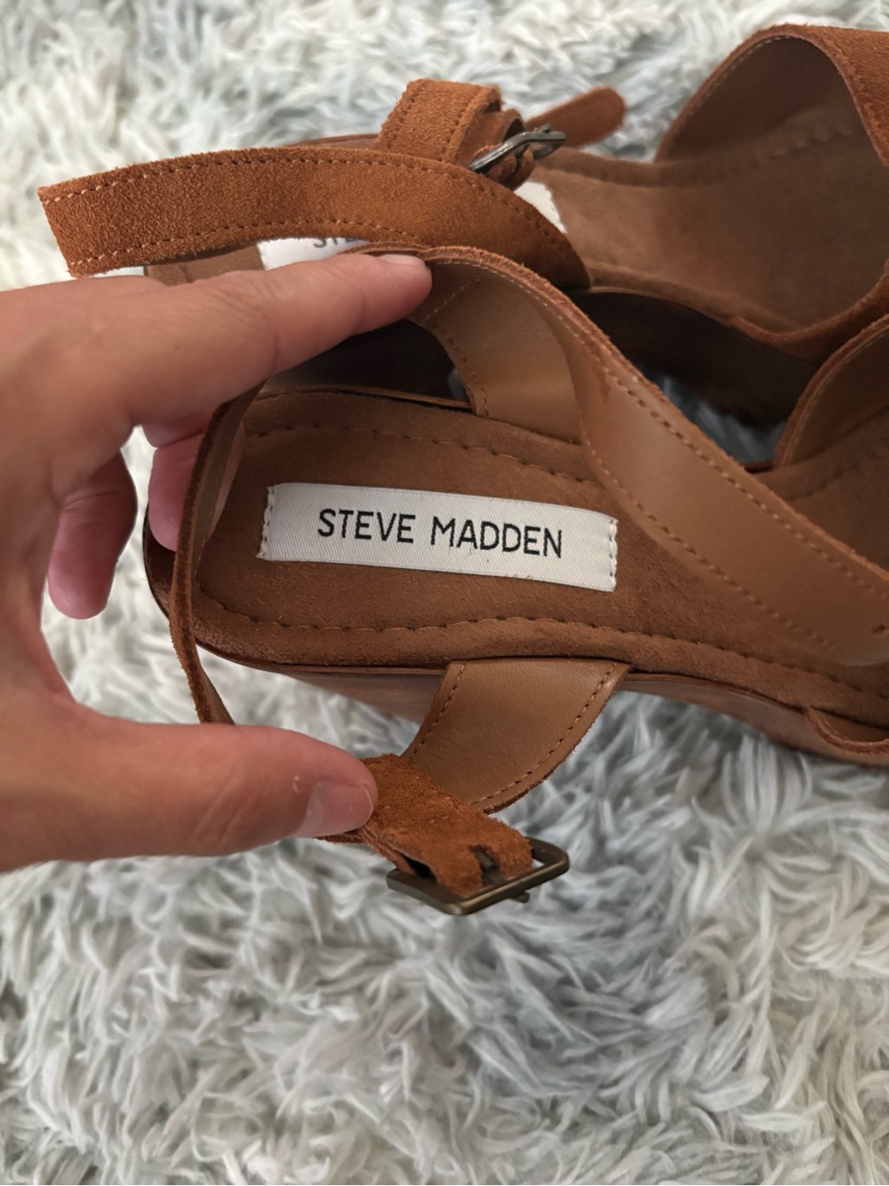 Steve Madden Women's Suede Open-Toe Sandals - Picture 3 of 4